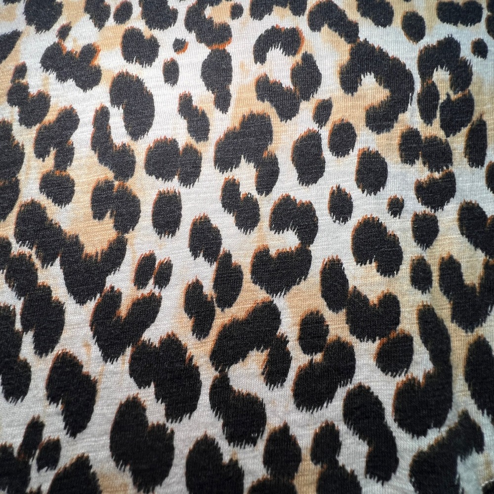 Chicos Leopard Print 3/4 Sleeve Top Ruffle Hem Size 2 L Animal Print 570334495 - Picture 2 of 12